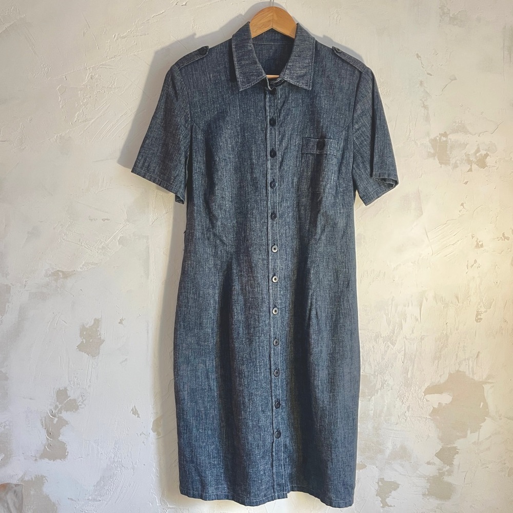 Denim Button-Up Dress